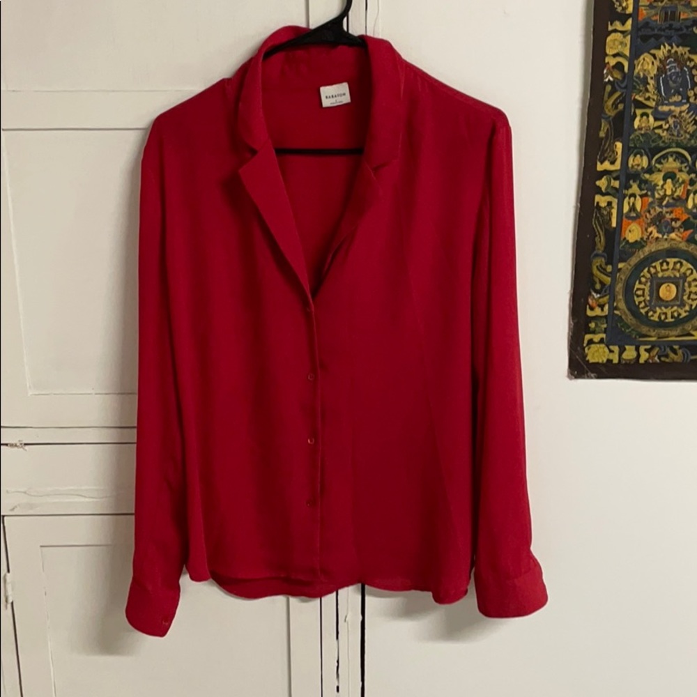 Babaton aritzia red shirt